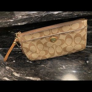 Leather Coach wristlet